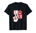 Maroon Red Burgundy Peace Love T-Shirt - Aesthetic Graphic for Adults - T-Shirt, Sweatshirt, Hoodie
