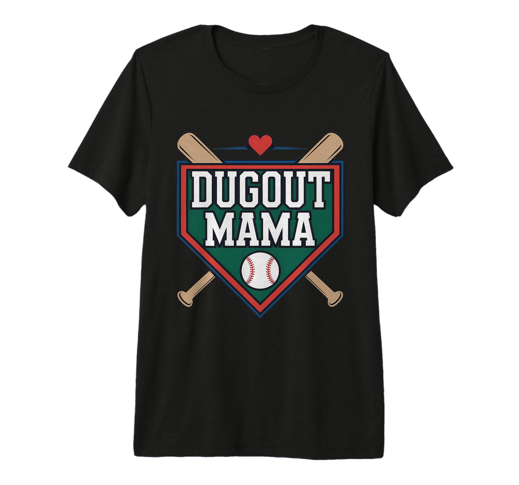Dugout Mama Mom Baseball Parent T T-Shirt - Casual Everyday Wear Unisex - T-Shirt, Sweatshirt, Hoodie