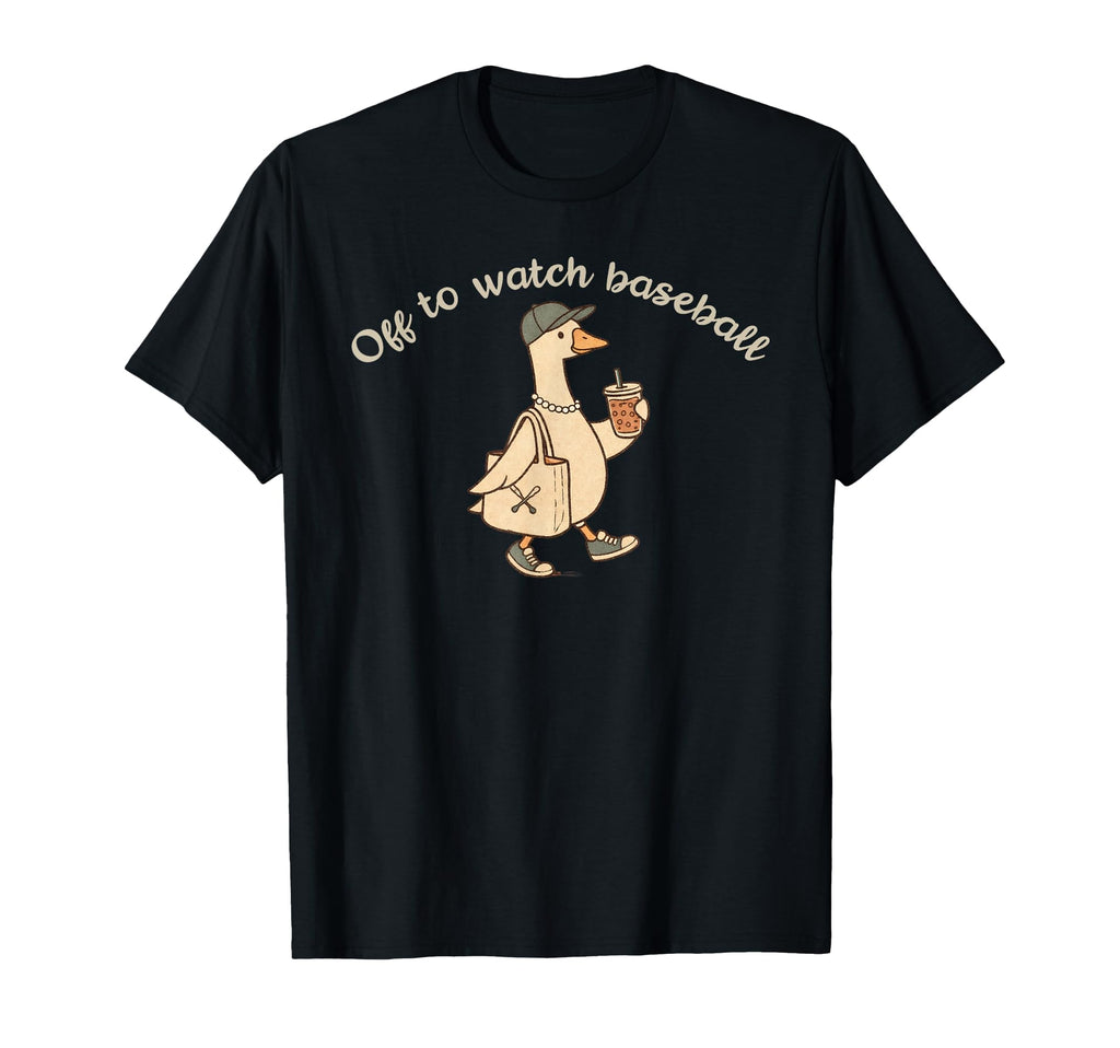 Off To Watch Baseball Goose Goose T-Shirt - Custom Art Print Men Women - T-Shirt, Sweatshirt, Hoodie