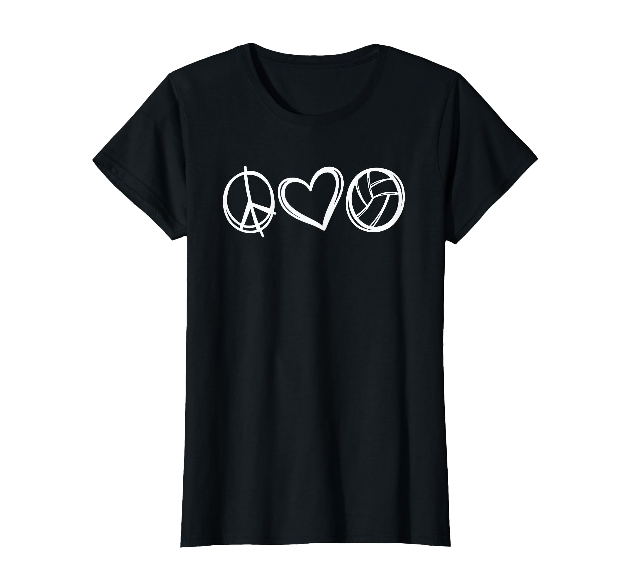 Peace Love Volleyball Shirts T-Shirt - Trendy Graphic for Adults - T-Shirt, Sweatshirt, Hoodie