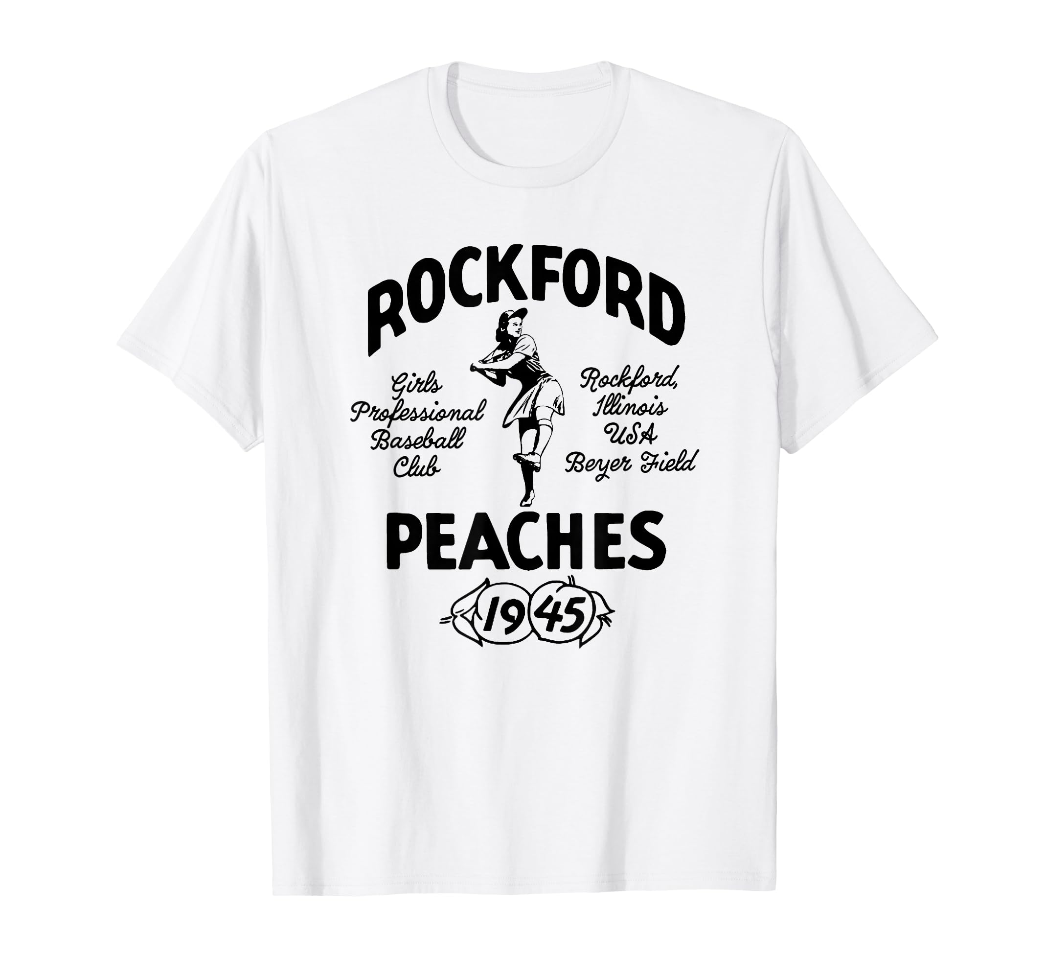 Rockford Illinois Peaches Defunct Womens T-Shirt - Graphic Print Men Women - T-Shirt, Sweatshirt, Hoodie