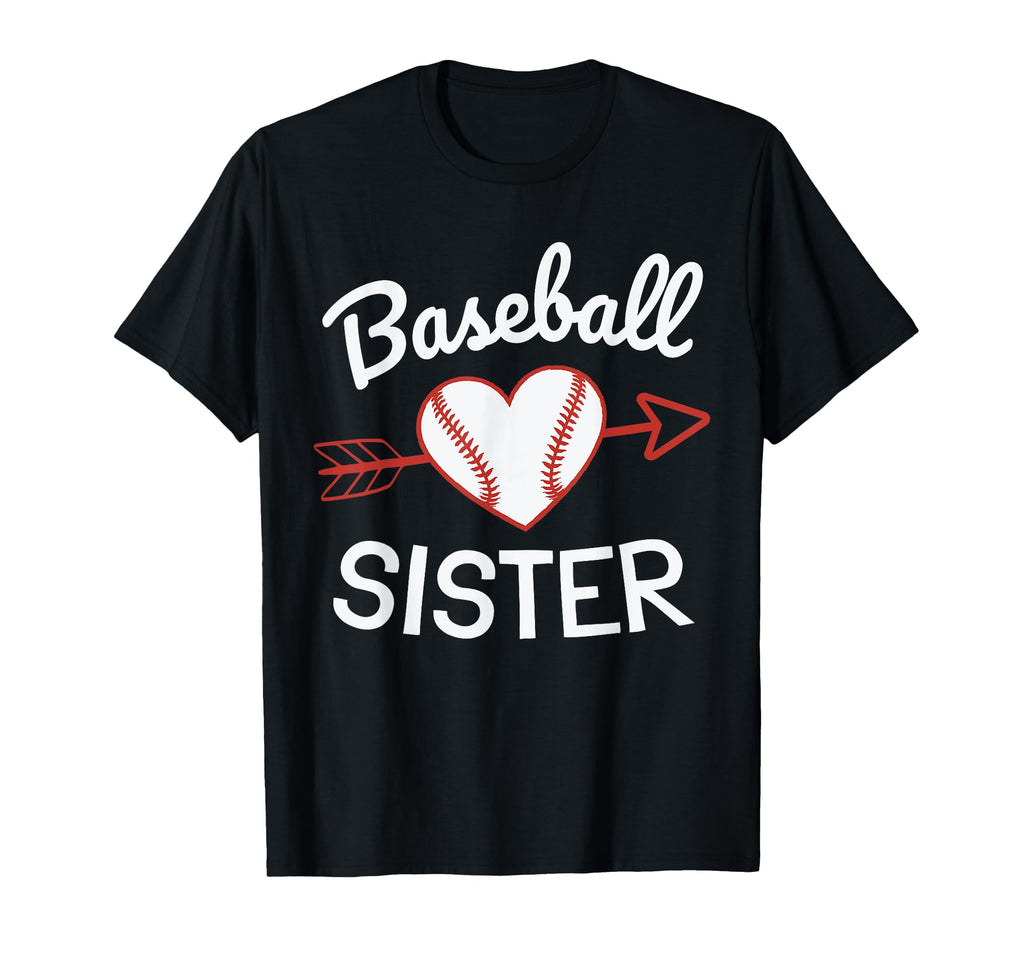 Baseball Sister Heart Love Support T-Shirt - Aesthetic Graphic for Adults - T-Shirt, Sweatshirt, Hoodie