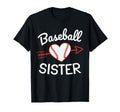 Baseball Sister Heart Love Support T-Shirt - Aesthetic Graphic for Adults - T-Shirt, Sweatshirt, Hoodie