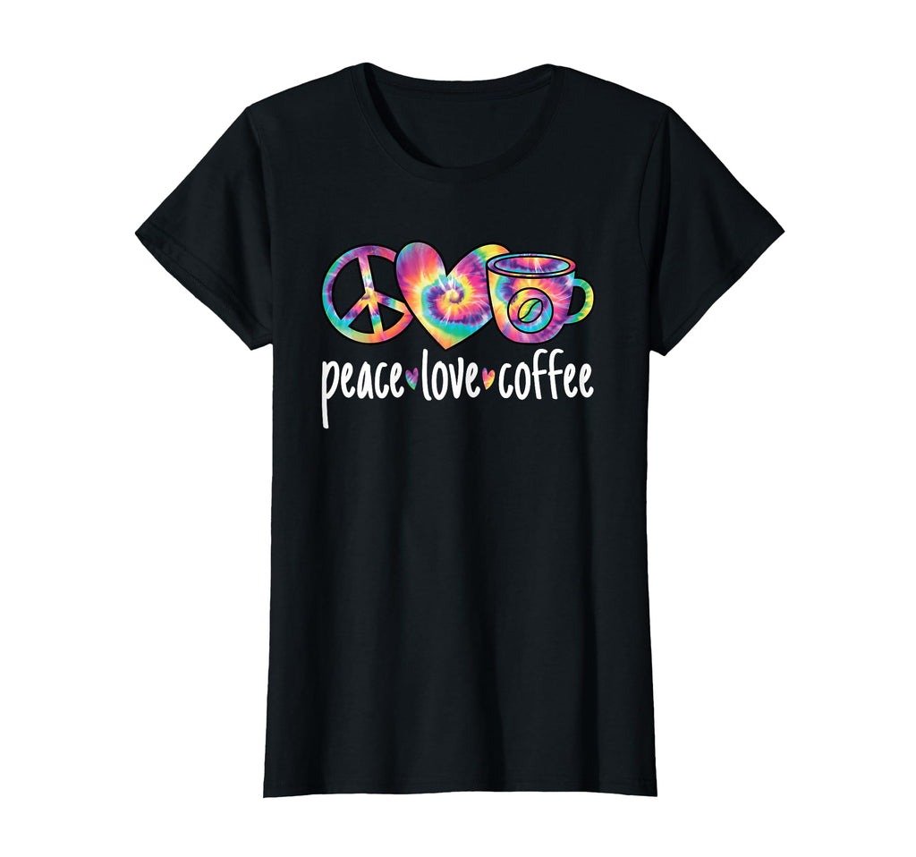 Peace Love Coffee Colorful Coffee Lover T-Shirt - Aesthetic Graphic Unisex - T-Shirt, Sweatshirt, Hoodie