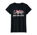 Peace Love Coffee Colorful Coffee Lover T-Shirt - Aesthetic Graphic Unisex - T-Shirt, Sweatshirt, Hoodie