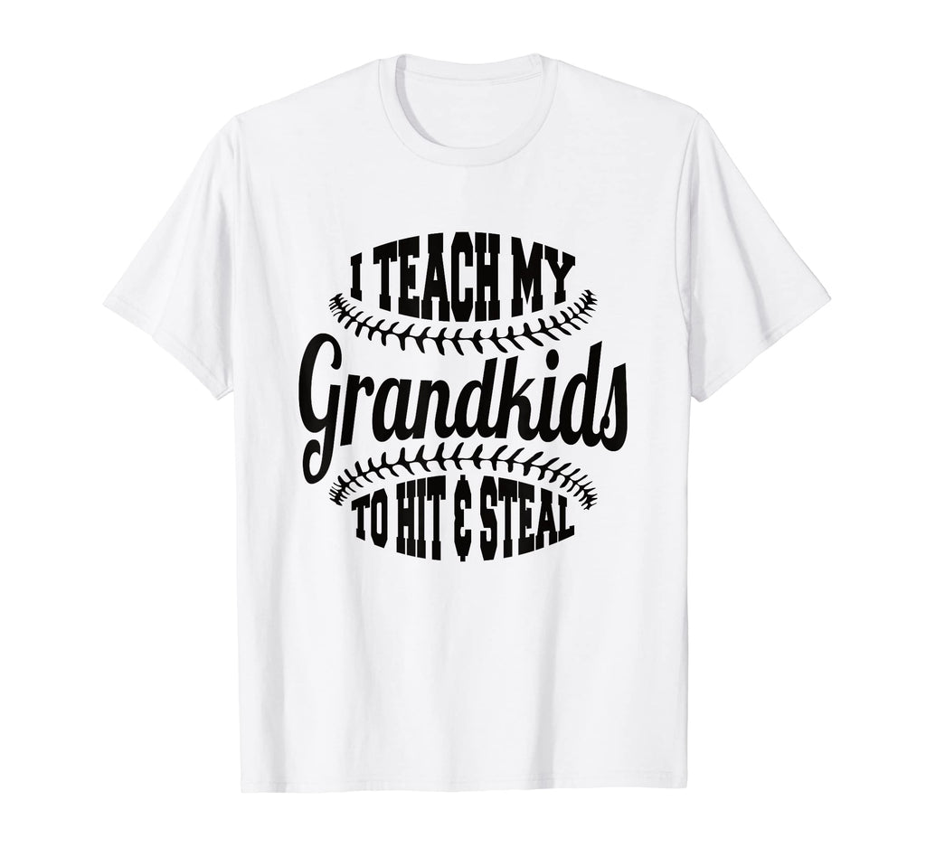 Baseball Grandpa I Teach My Grandkids To T-Shirt - Minimalist Print Unisex - T-Shirt, Sweatshirt, Hoodie