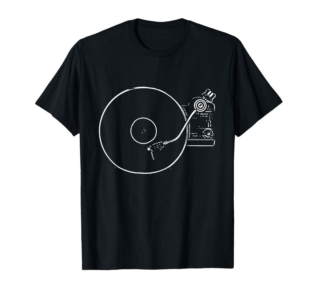 Vinyl Record Player Sketch Drawing T-Shirt - Casual Everyday Wear Men Women - T-Shirt, Sweatshirt, Hoodie