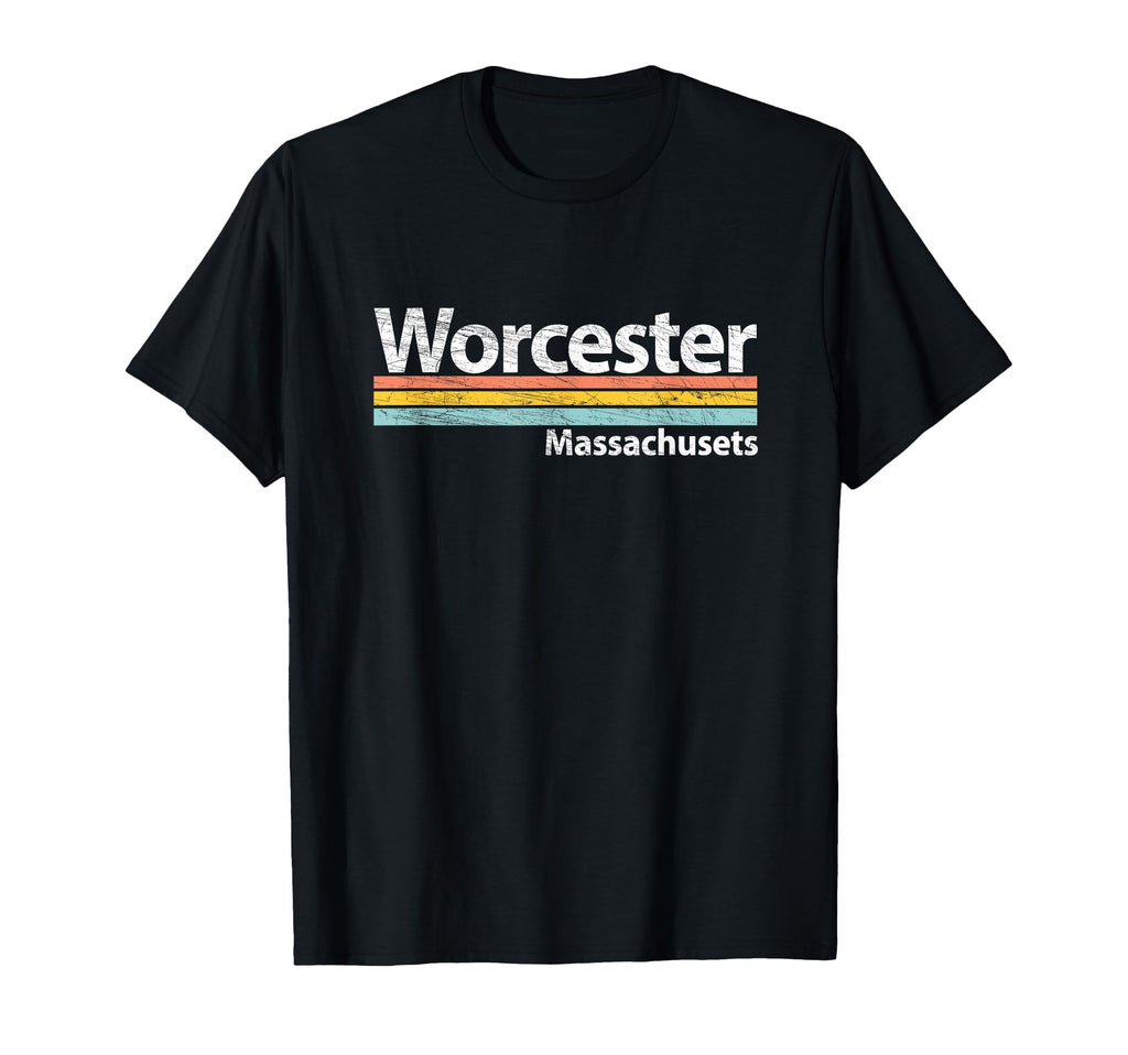 Worcester Massachusetts Worn Stripes T-Shirt - Graphic Print for Adults - T-Shirt, Sweatshirt, Hoodie