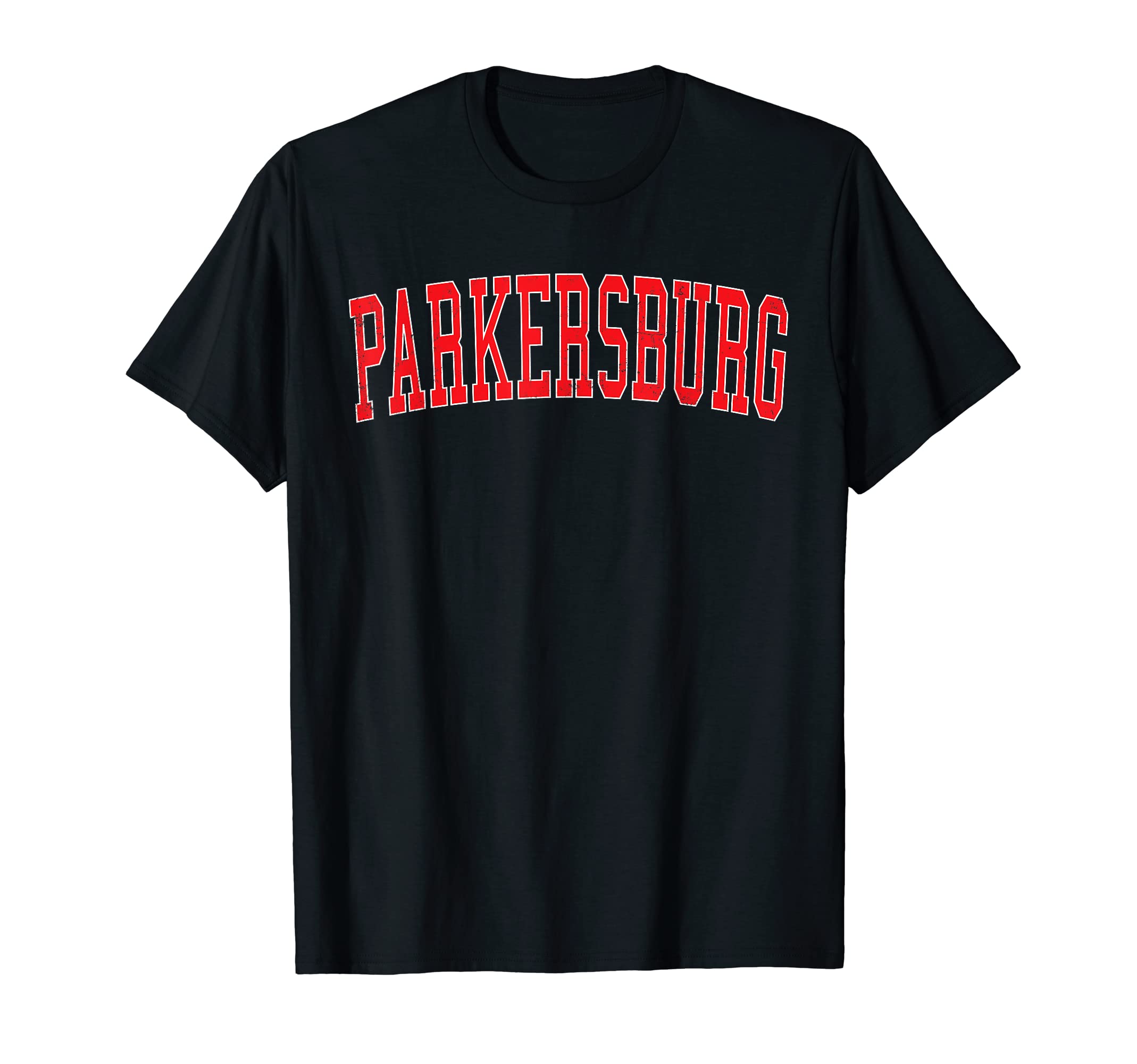 Parkersburg Wv Varsity Red Text T-Shirt - Fun Novelty Design Unisex - T-Shirt, Sweatshirt, Hoodie