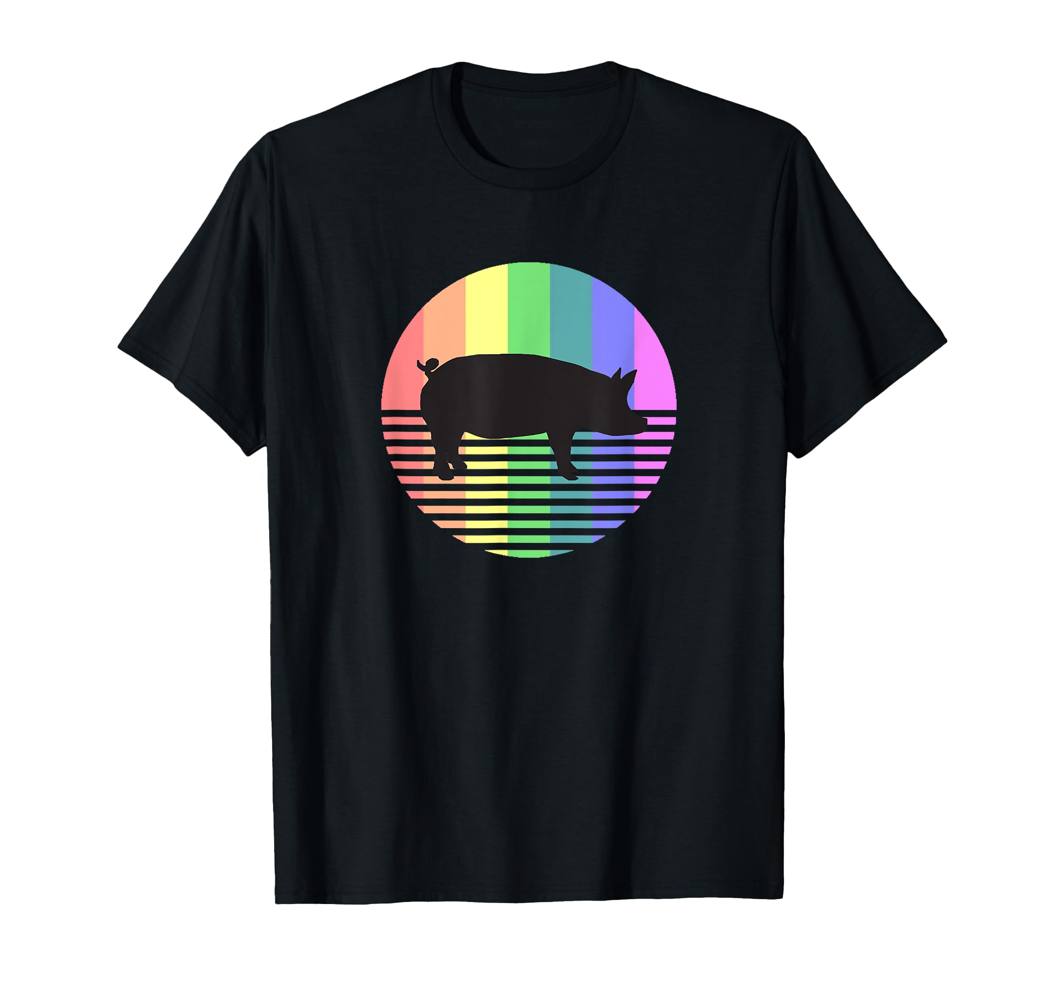 Pig Gay Pride 80S Rainbow Pig Farm T-Shirt - Minimalist Print Men Women - T-Shirt, Sweatshirt, Hoodie