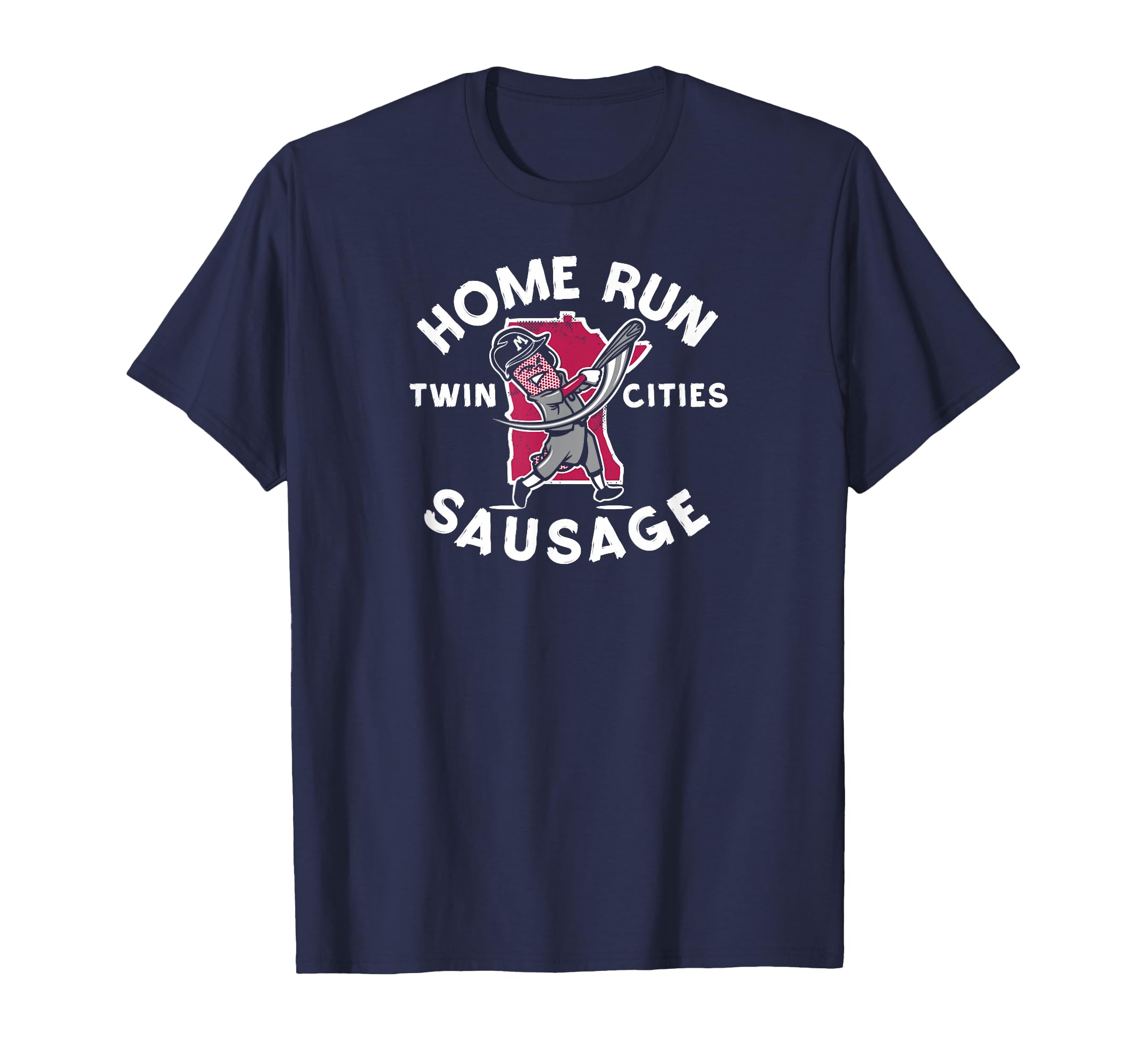 Breakingt Home Run Sausage Navy T-Shirt - Minimalist Print for Adults - T-Shirt, Sweatshirt, Hoodie