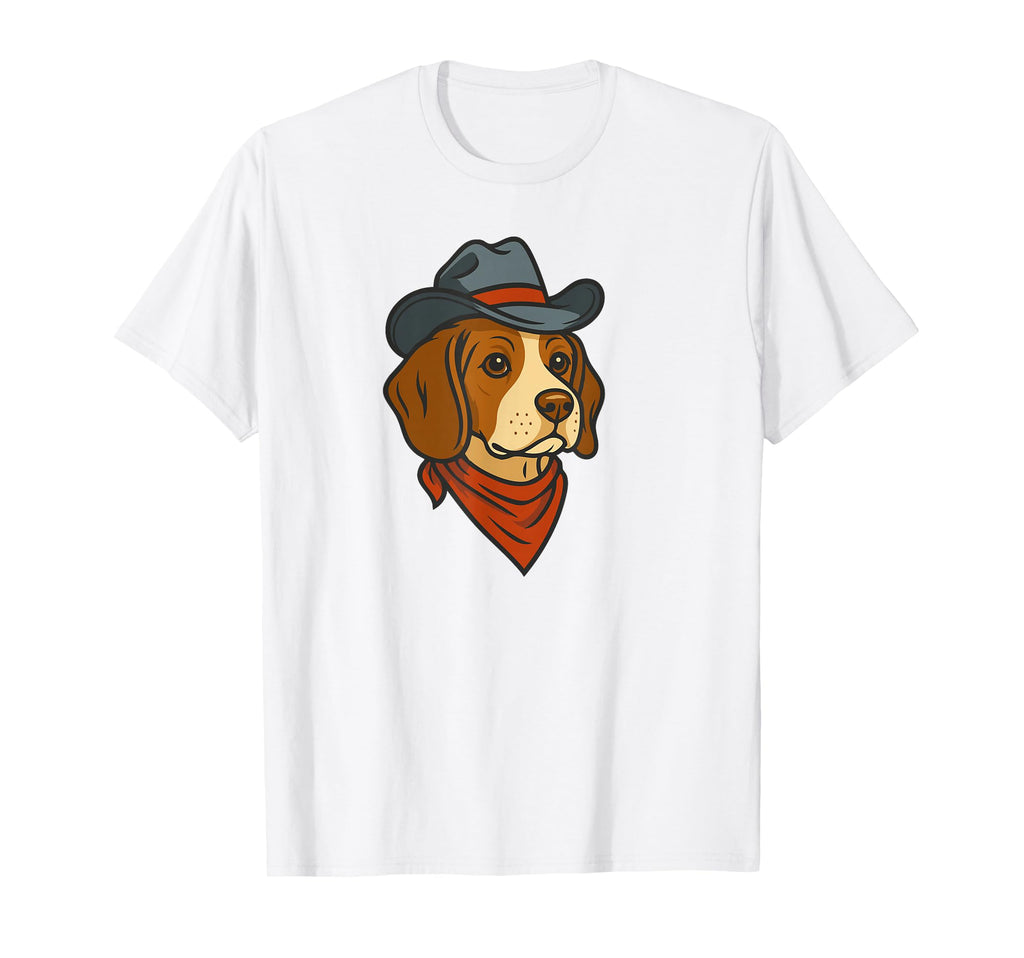 Funny Cowboy Beagle Drawing T-Shirt - Custom Art Print Unisex - T-Shirt, Sweatshirt, Hoodie