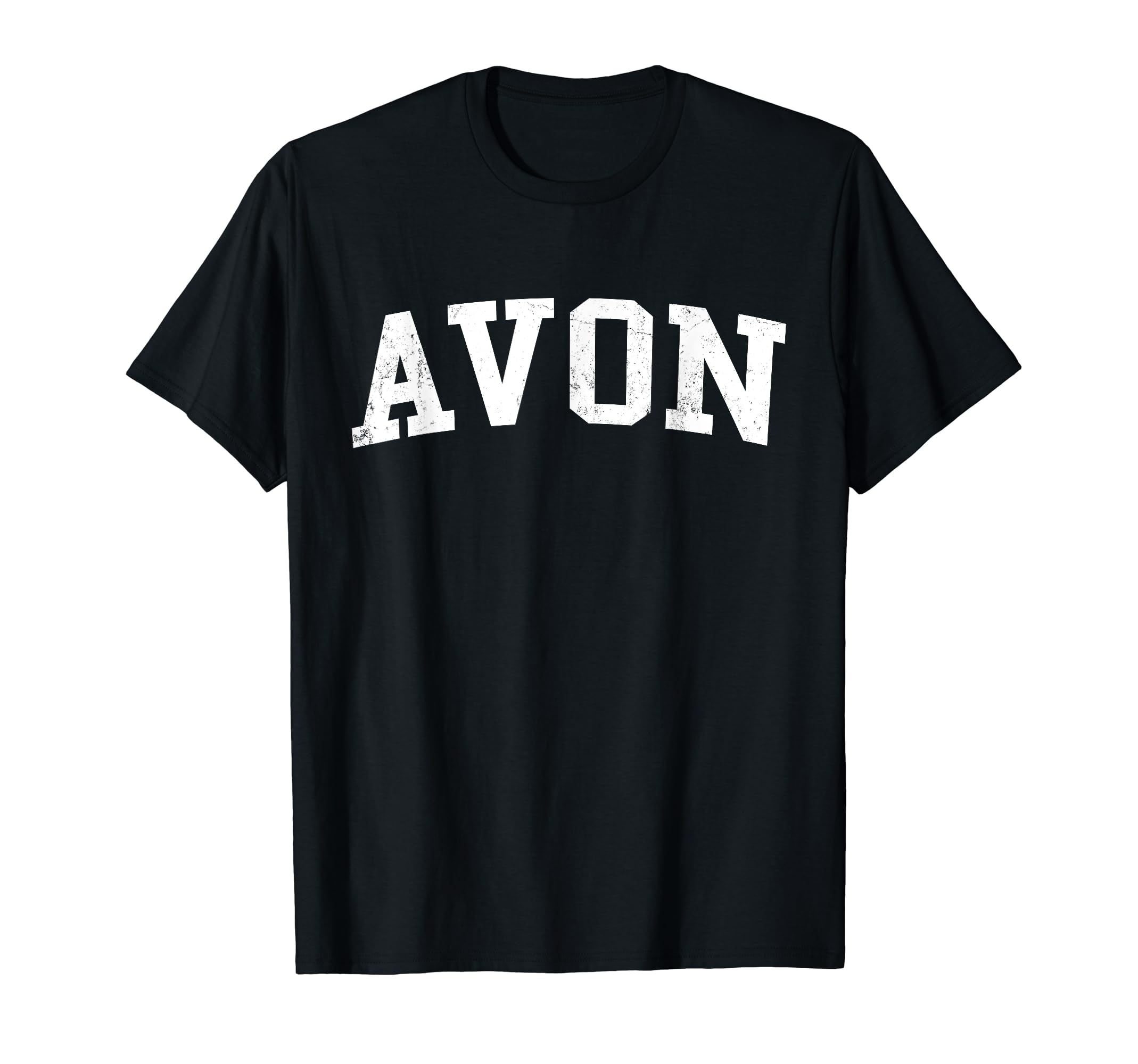 Avon Distressed White Varsity T-Shirt - Aesthetic Graphic for Adults - T-Shirt, Sweatshirt, Hoodie