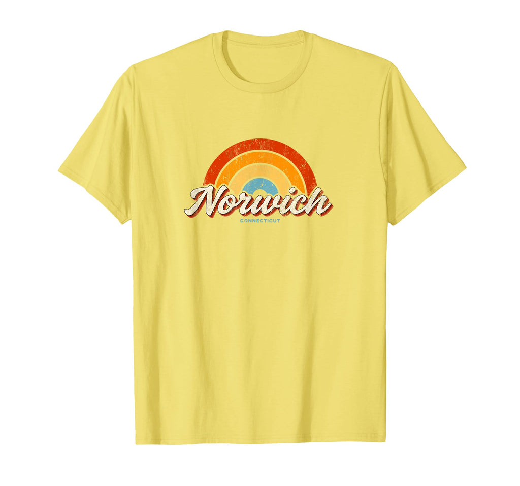 Norwich Connecticut Ct Rainbow 70S T-Shirt - Minimalist Print Unisex - T-Shirt, Sweatshirt, Hoodie