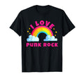 I Love Punk Rock Sarcastic Rainbow Funny T-Shirt - Unique Graphic Unisex - T-Shirt, Sweatshirt, Hoodie