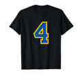Blue Yellow Sport Team Number 4 T-Shirt - Fun Novelty Design Unisex - T-Shirt, Sweatshirt, Hoodie