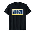 Michigan Blue Yellow White Striped T-Shirt - Graphic Print Men Women - T-Shirt, Sweatshirt, Hoodie