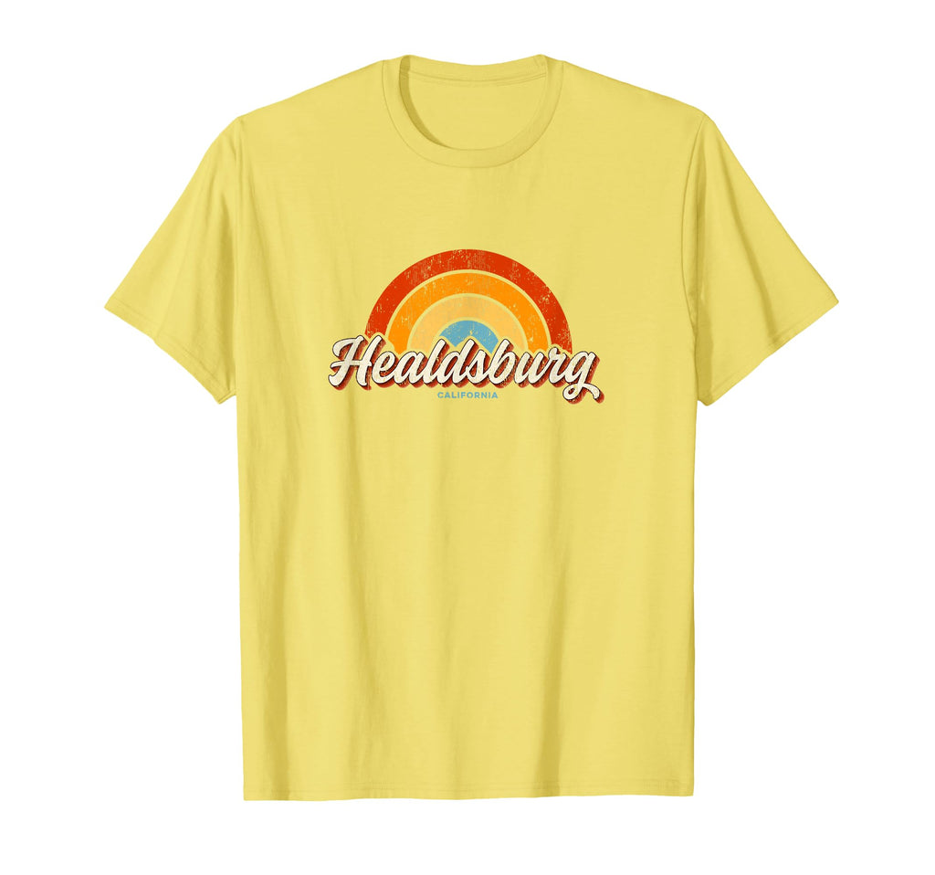 Healdsburg California Ca Rainbow 70S T-Shirt - Trendy Graphic Unisex - T-Shirt, Sweatshirt, Hoodie