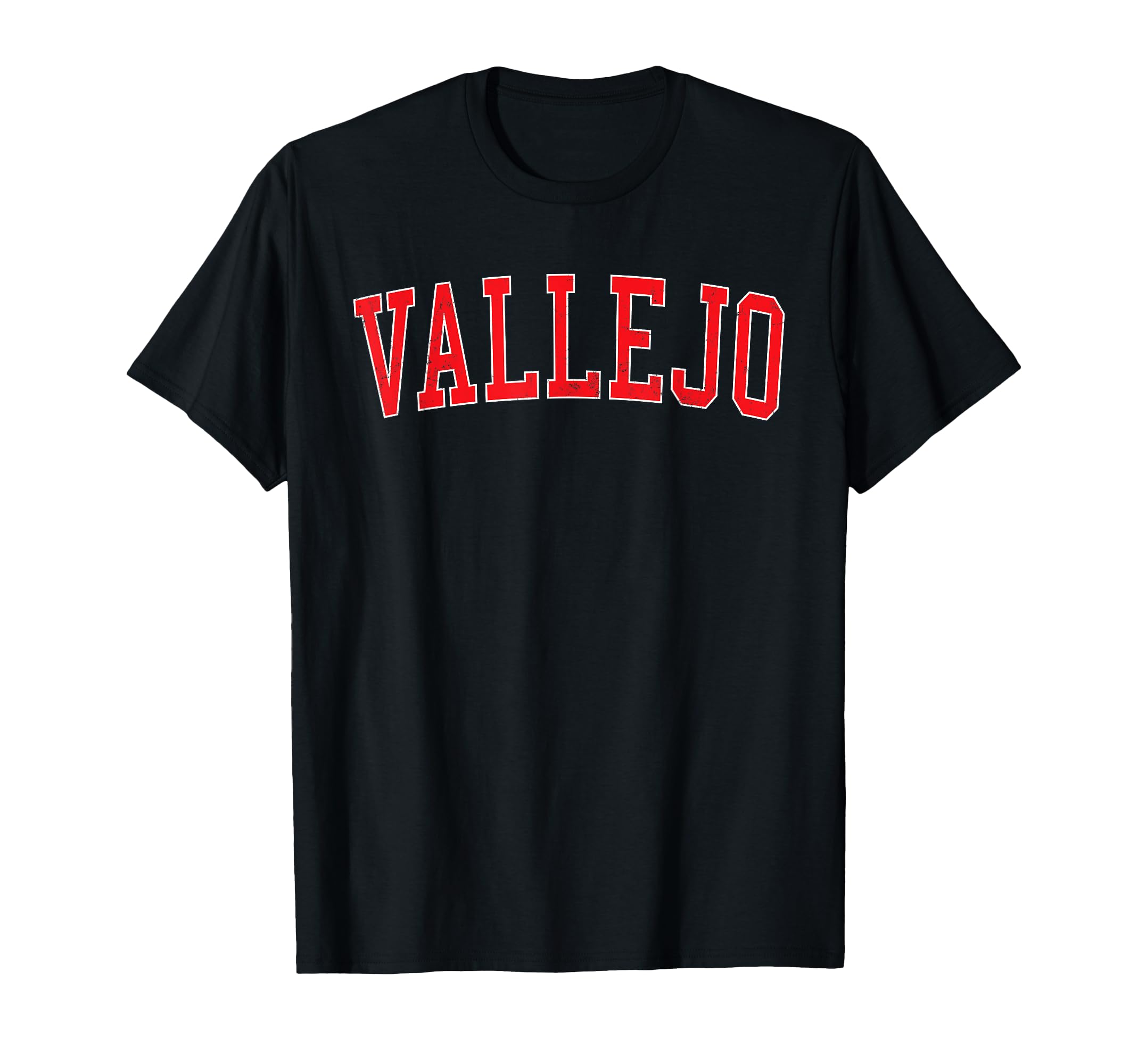 Vallejo Ca Varsity Red Text T-Shirt - Custom Art Print Men Women - T-Shirt, Sweatshirt, Hoodie