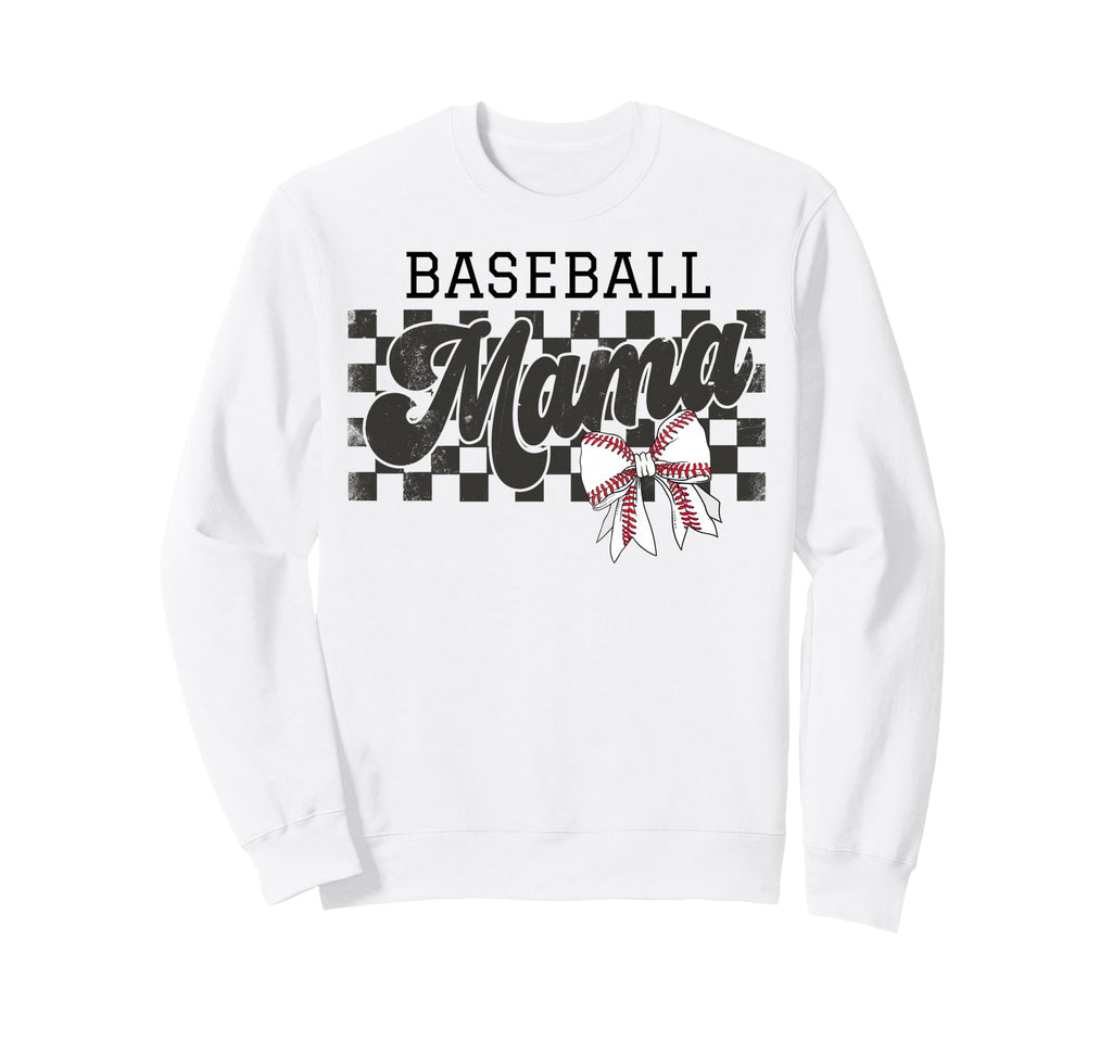 Baseball Mama Checkered Baseball Sweatshirt - Custom Art Print Men Women - T-Shirt, Sweatshirt, Hoodie