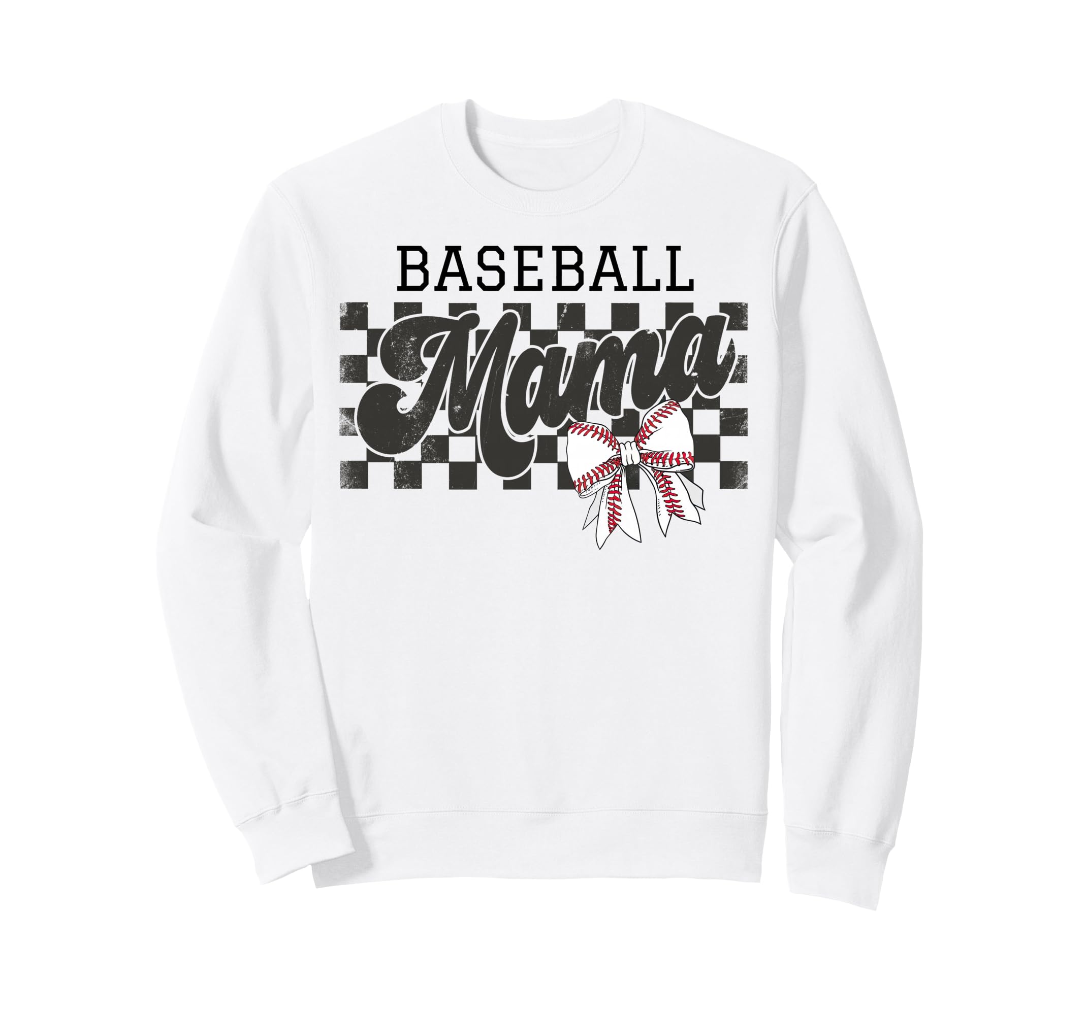 Baseball Mama Checkered Baseball Sweatshirt - Custom Art Print Men Women - T-Shirt, Sweatshirt, Hoodie