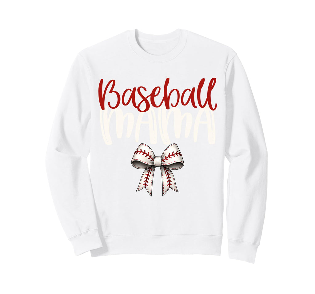 Baseball Mama Coquette Bow Game Day Sweatshirt - Novelty Apparel for Adults - T-Shirt, Sweatshirt, Hoodie