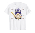 Purple Baseball Dad Gnome Just Who Loves T-Shirt - Novelty Apparel Unisex - T-Shirt, Sweatshirt, Hoodie
