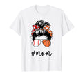 Mom Messy Hair Bun Glasses Baseball T-Shirt - Novelty Apparel Men Women - T-Shirt, Sweatshirt, Hoodie