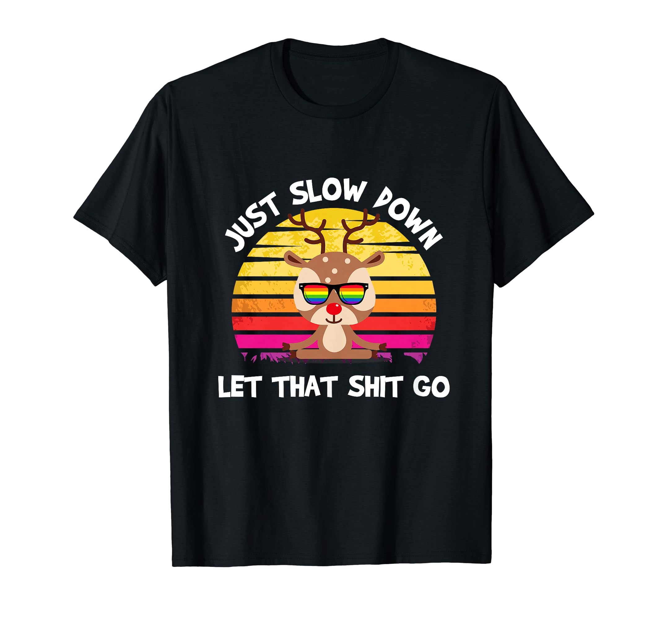 Reindeer Meditation Yoga Lgbt Q T-Shirt - Casual Everyday Wear Unisex - T-Shirt, Sweatshirt, Hoodie