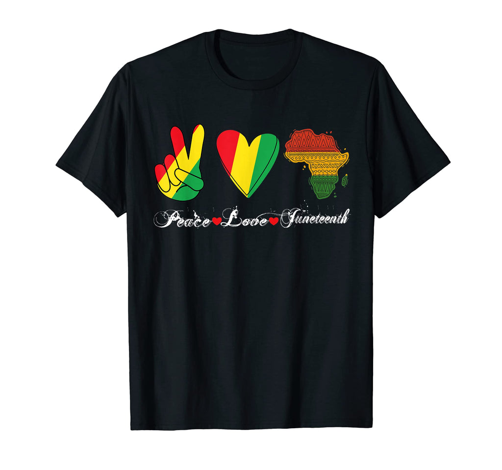 Peace Love Juneteenth T-Shirt - Novelty Apparel for Adults - T-Shirt, Sweatshirt, Hoodie
