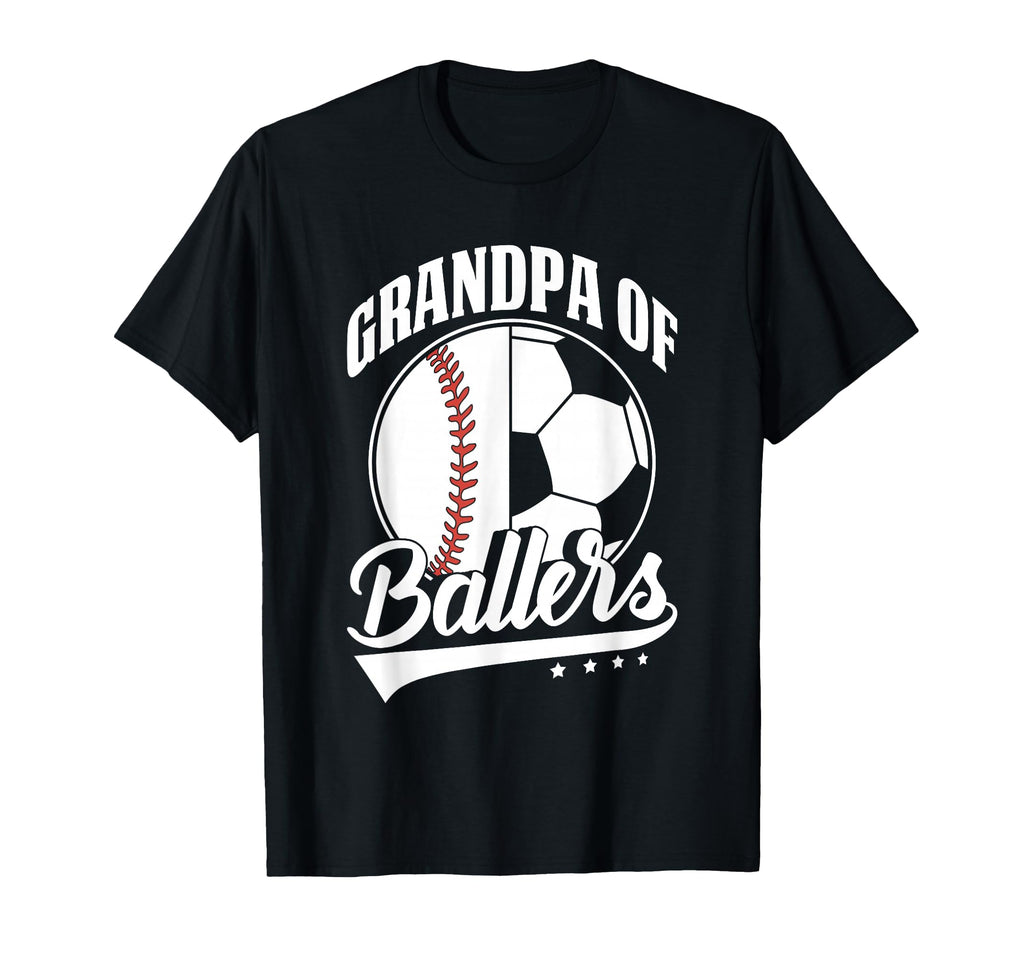Grandpa Ballers Soccer Baseball Player T-Shirt - Novelty Apparel Men Women - T-Shirt, Sweatshirt, Hoodie