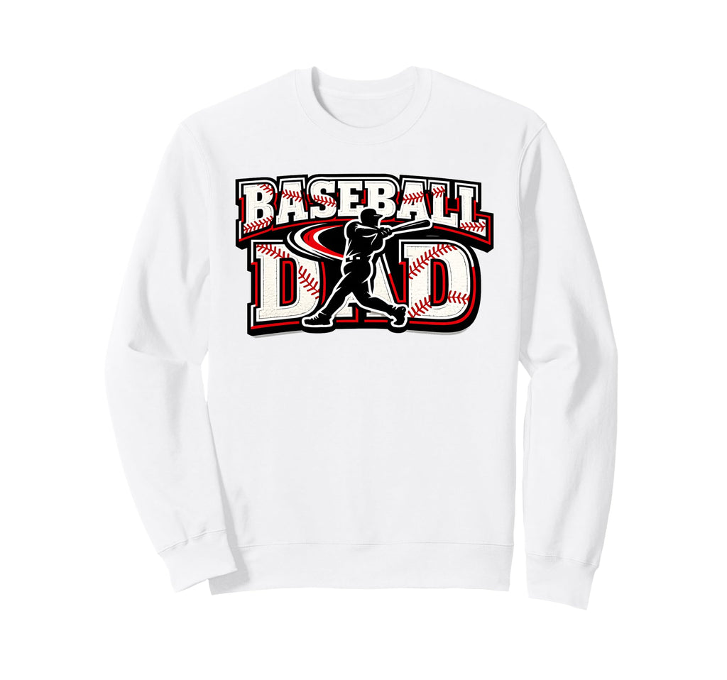 Baseball Dad Lettering Sports Sweatshirt - Graphic Print for Adults - T-Shirt, Sweatshirt, Hoodie
