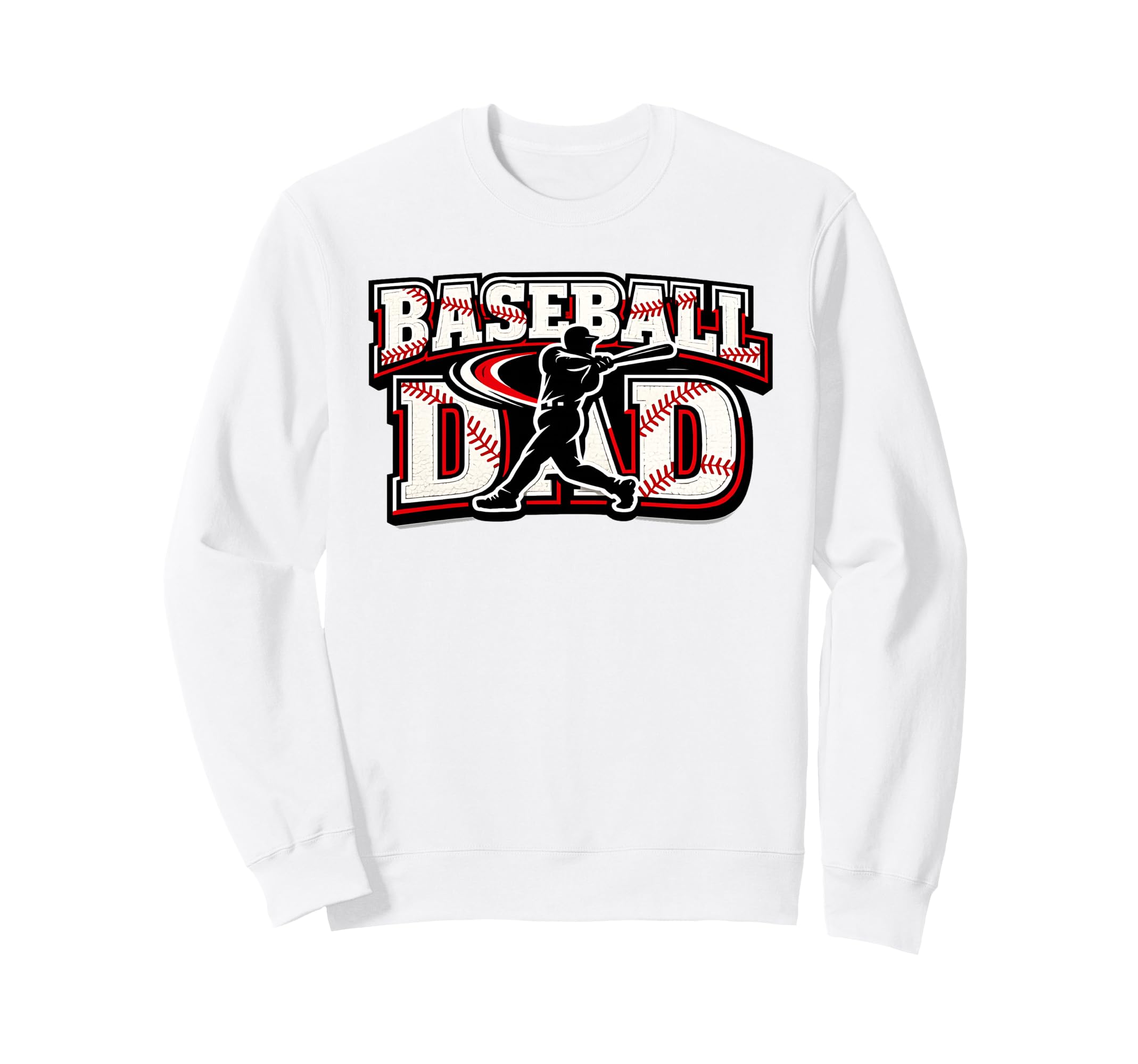 Baseball Dad Lettering Sports Sweatshirt - Graphic Print for Adults - T-Shirt, Sweatshirt, Hoodie