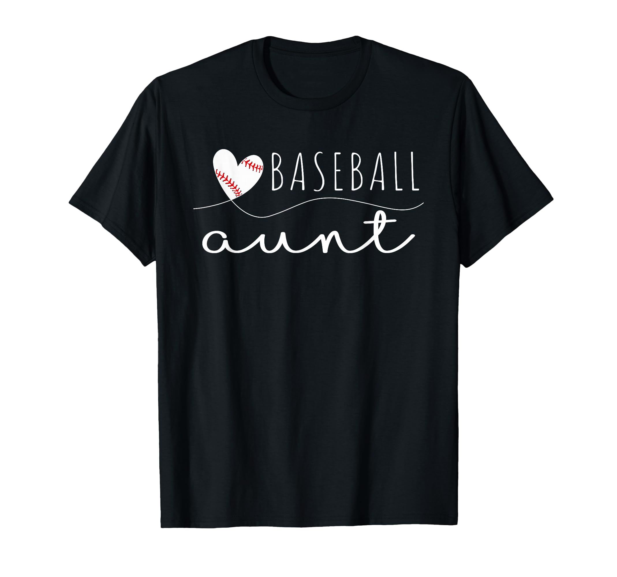 Baseball Aunt Baseball Heart Family T-Shirt - Custom Art Print Men Women - T-Shirt, Sweatshirt, Hoodie