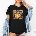 Beautiful Pumpkin Autumn Flowers, Fall Watercolor, - Adult & Kids T-Shirts, Sweatshirts & Hoodies apparel design preview 1