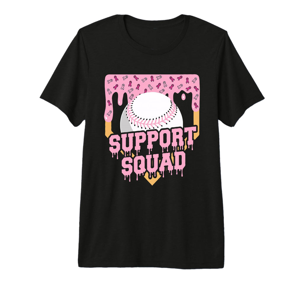 Baseball Drip Ice Cream Breast Cancer T-Shirt - Trendy Graphic for Adults - T-Shirt, Sweatshirt, Hoodie