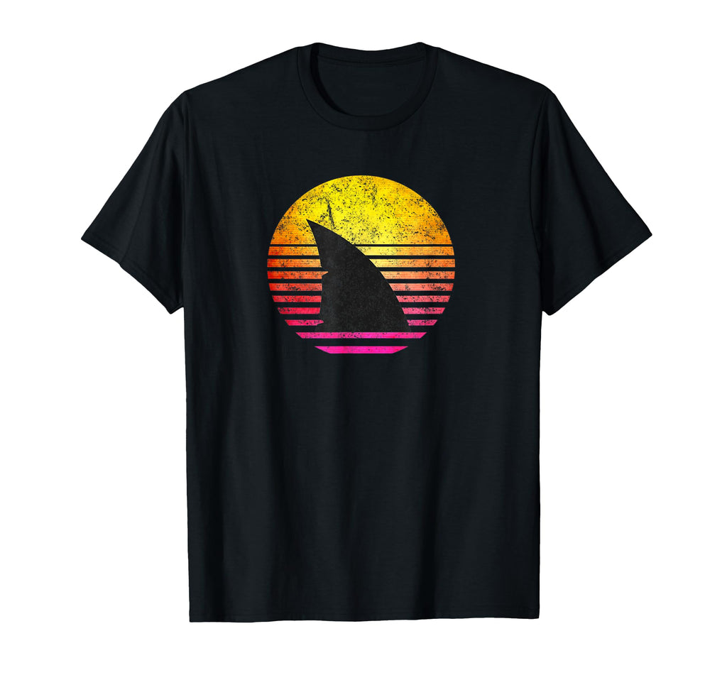 Distressed Shark Sunset T-Shirt - Custom Art Print Unisex - T-Shirt, Sweatshirt, Hoodie