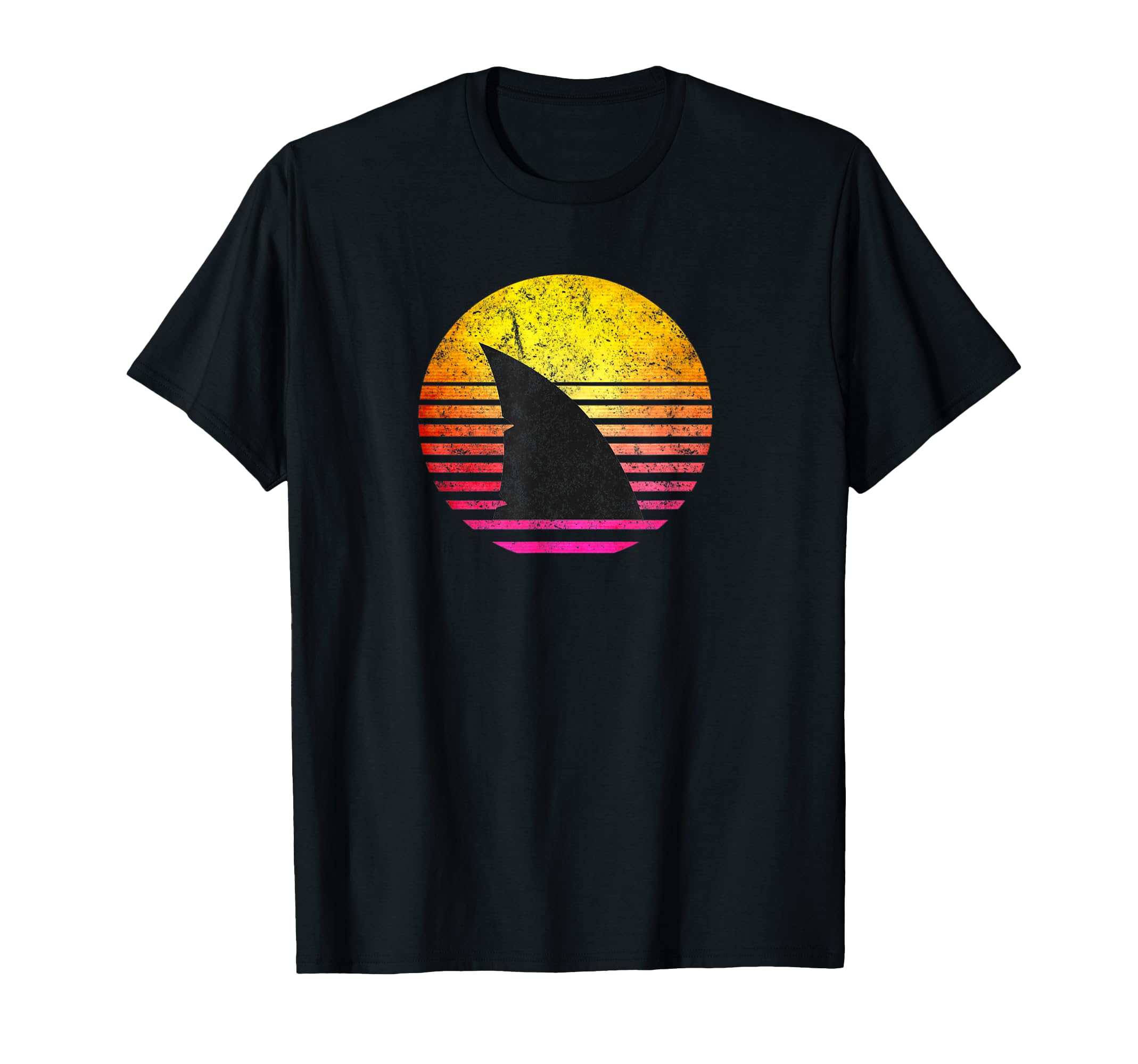 Distressed Shark Sunset T-Shirt - Custom Art Print Unisex - T-Shirt, Sweatshirt, Hoodie