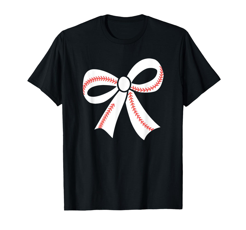 Baseball Bow Baseball Mom Mama T-Shirt - Fun Novelty Design Unisex - T-Shirt, Sweatshirt, Hoodie