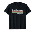 Baltimore Maryland Worn Stripes T-Shirt - Fun Novelty Design Men Women - T-Shirt, Sweatshirt, Hoodie