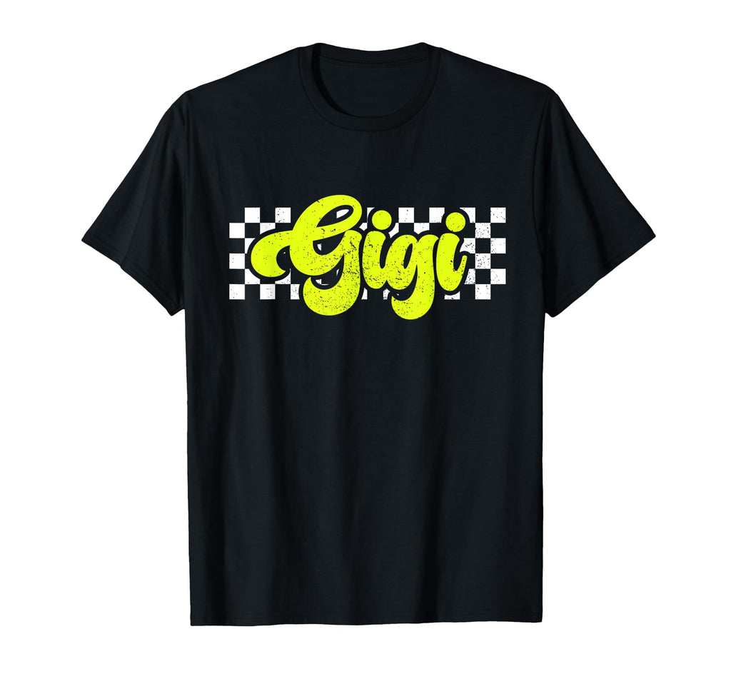 Gigi Womens Checkered Distressed T-Shirt - Minimalist Print for Adults - T-Shirt, Sweatshirt, Hoodie