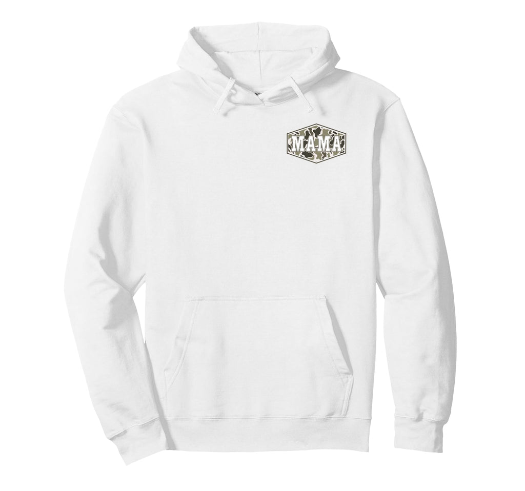 Old School Camo Baseball Mama Pocket Mom Hoodie - Unique Graphic Unisex - T-Shirt, Sweatshirt, Hoodie