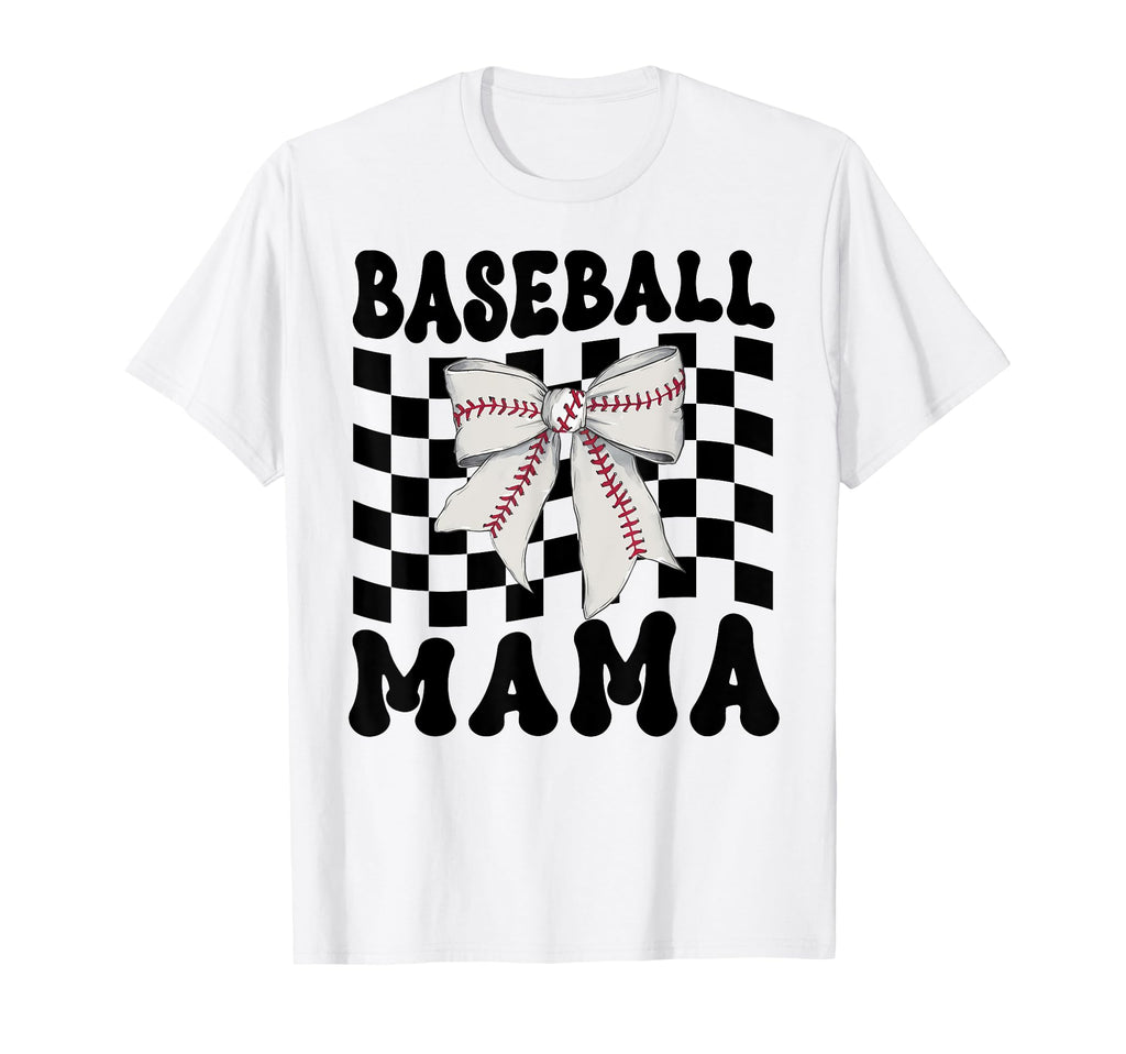Baseball Mama Coquette Bow Game Day Funny T-Shirt - Graphic Print Unisex - T-Shirt, Sweatshirt, Hoodie
