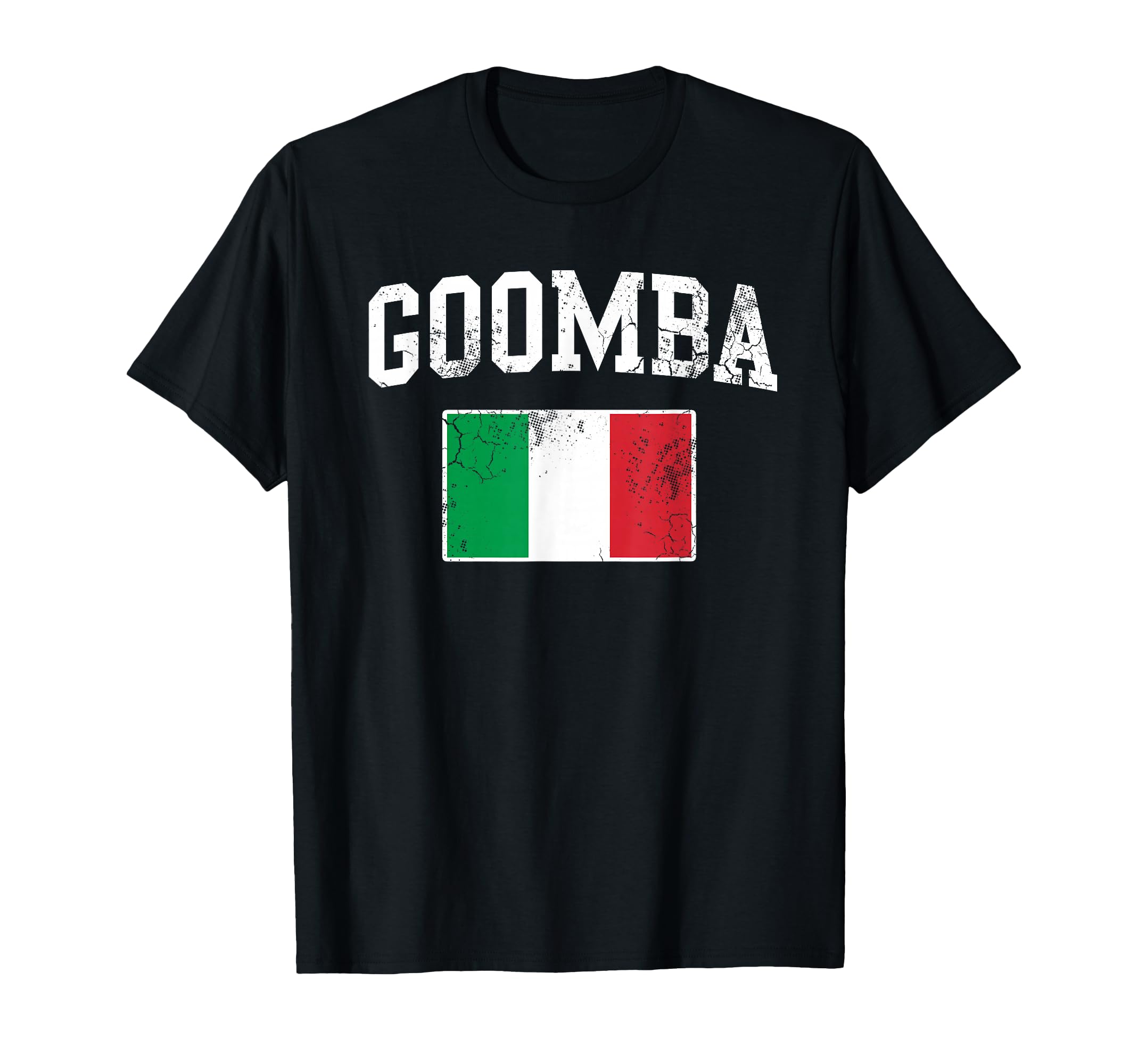 Goomba Italian Flag Italia Distressed T-Shirt - Trendy Graphic for Adults - T-Shirt, Sweatshirt, Hoodie