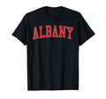 Albany Ny Varsity Red Text T-Shirt - Unique Graphic Unisex - T-Shirt, Sweatshirt, Hoodie
