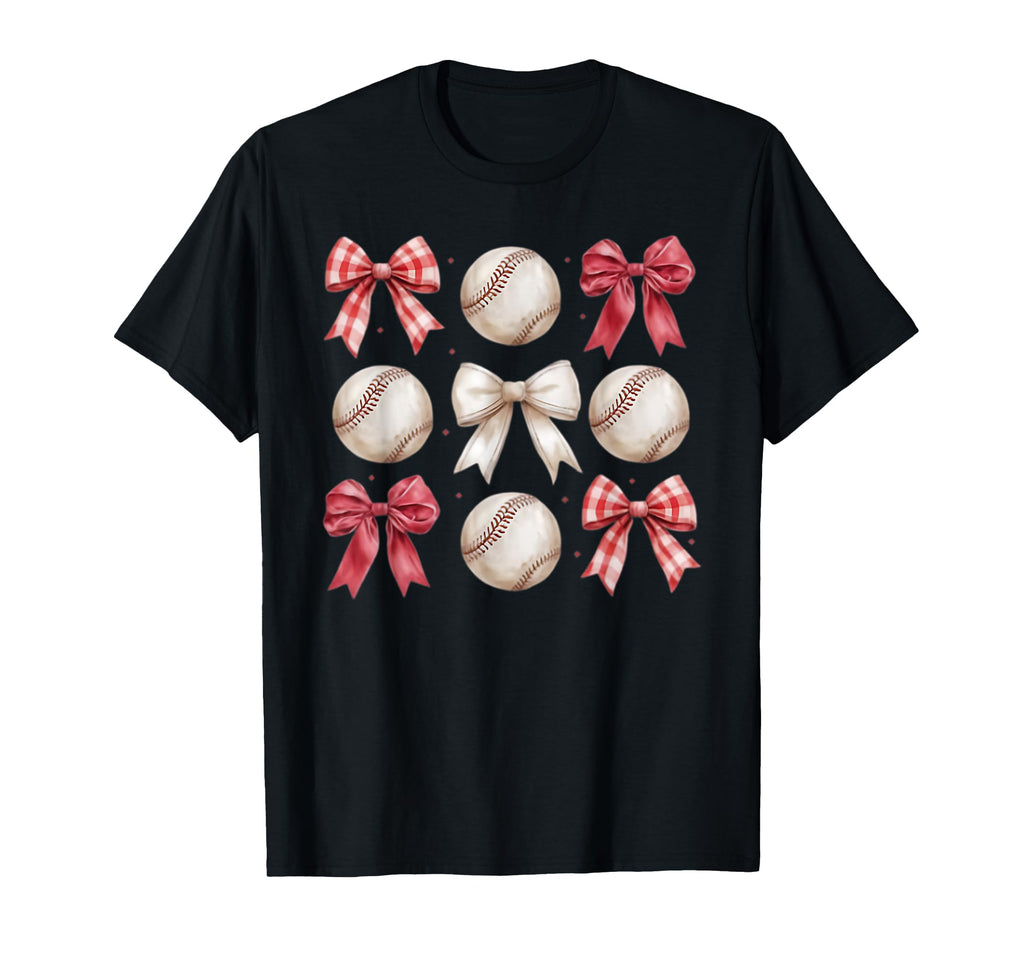 Baseball Coquette Bow Mom Sister T-Shirt - Trendy Graphic for Adults - T-Shirt, Sweatshirt, Hoodie