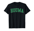 Houma La Distressed Green Varsity T-Shirt - Custom Art Print Men Women - T-Shirt, Sweatshirt, Hoodie