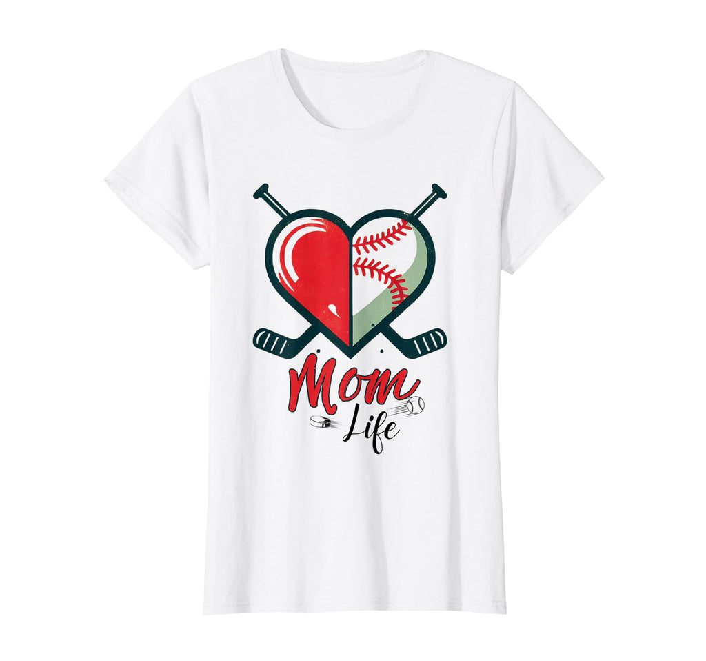Mom Life Heart Funny Baseball T-Shirt - Aesthetic Graphic for Adults - T-Shirt, Sweatshirt, Hoodie