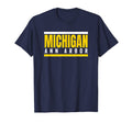 Striped Michigan Yellow White Striped T-Shirt - Novelty Apparel Unisex - T-Shirt, Sweatshirt, Hoodie