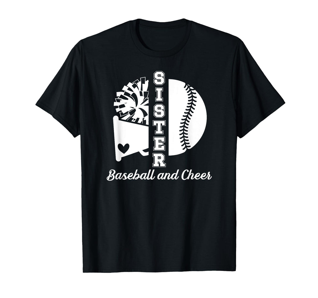Baseball And Cheer Sister Cheerleading T-Shirt - Aesthetic Graphic Unisex - T-Shirt, Sweatshirt, Hoodie